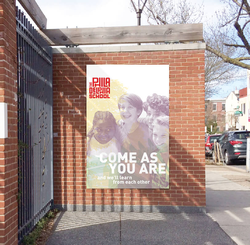 Mockup of the poster outside the school