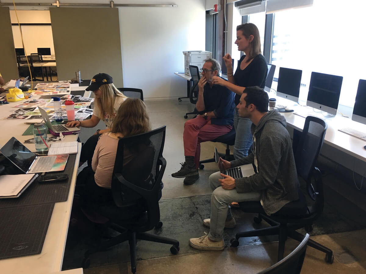 The team hard at work with our professors